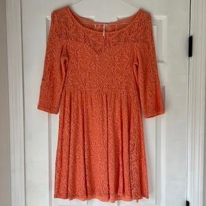 Free people peach lace dress